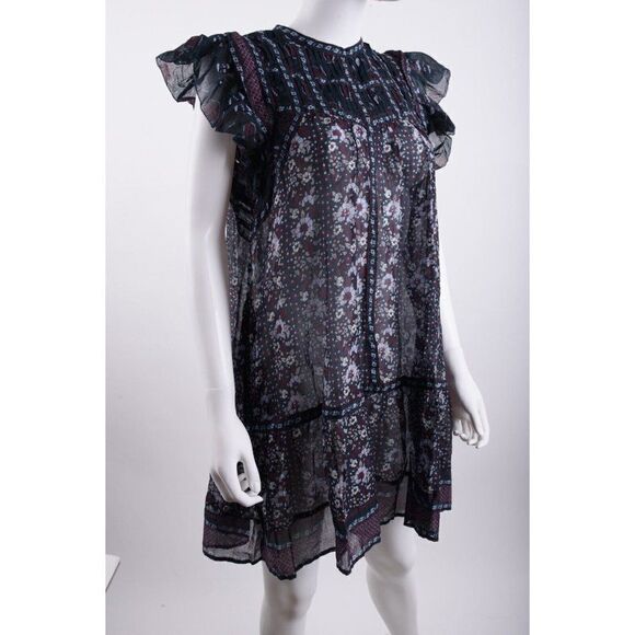 Sea New York Womens Nadine Tunic Mini Dress S Multi-Color Berry Floral NWT - Picture 3 of 7